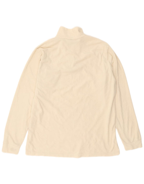 Brugi Mens Zip Neck Fleece Jumper 2XL Off White