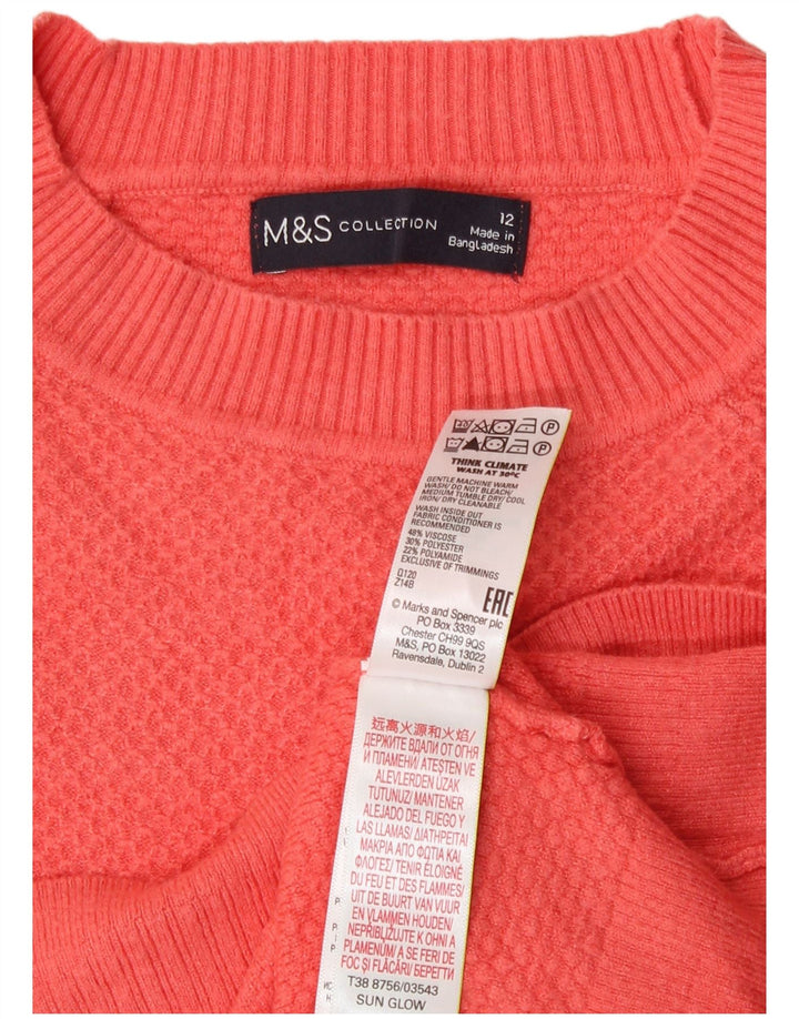 Marks & Spencer Γυναικείο πουλόβερ με λαιμόκοψη UK 12 Medium Orange