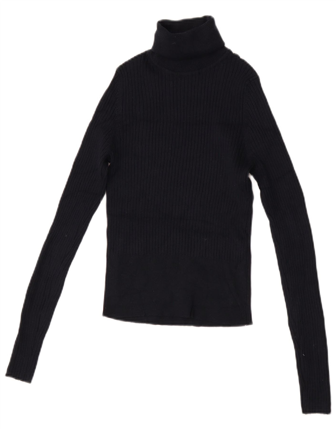 Zara Γυναικείο Crop Top μακρυμάνικο UK 12 Medium Navy Blue Viscose