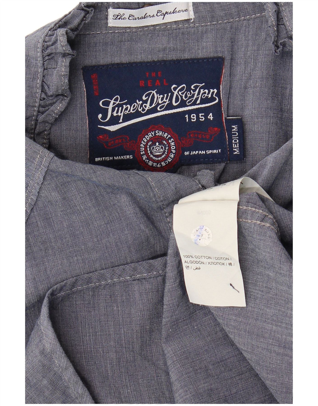 SUPERDRY Γυναικείο πουκάμισο με βολάν μπλούζα UK 12 Medium Navy Blue