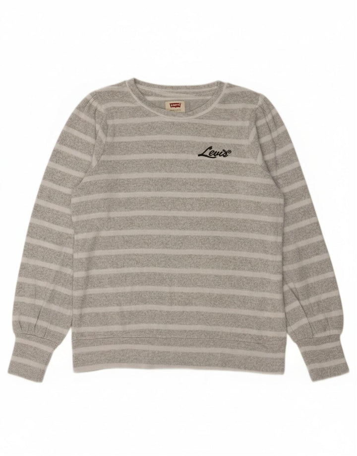 Levi's Girls Φούτερ Jumper 13-14 ετών Γκρι ριγέ βισκόζη