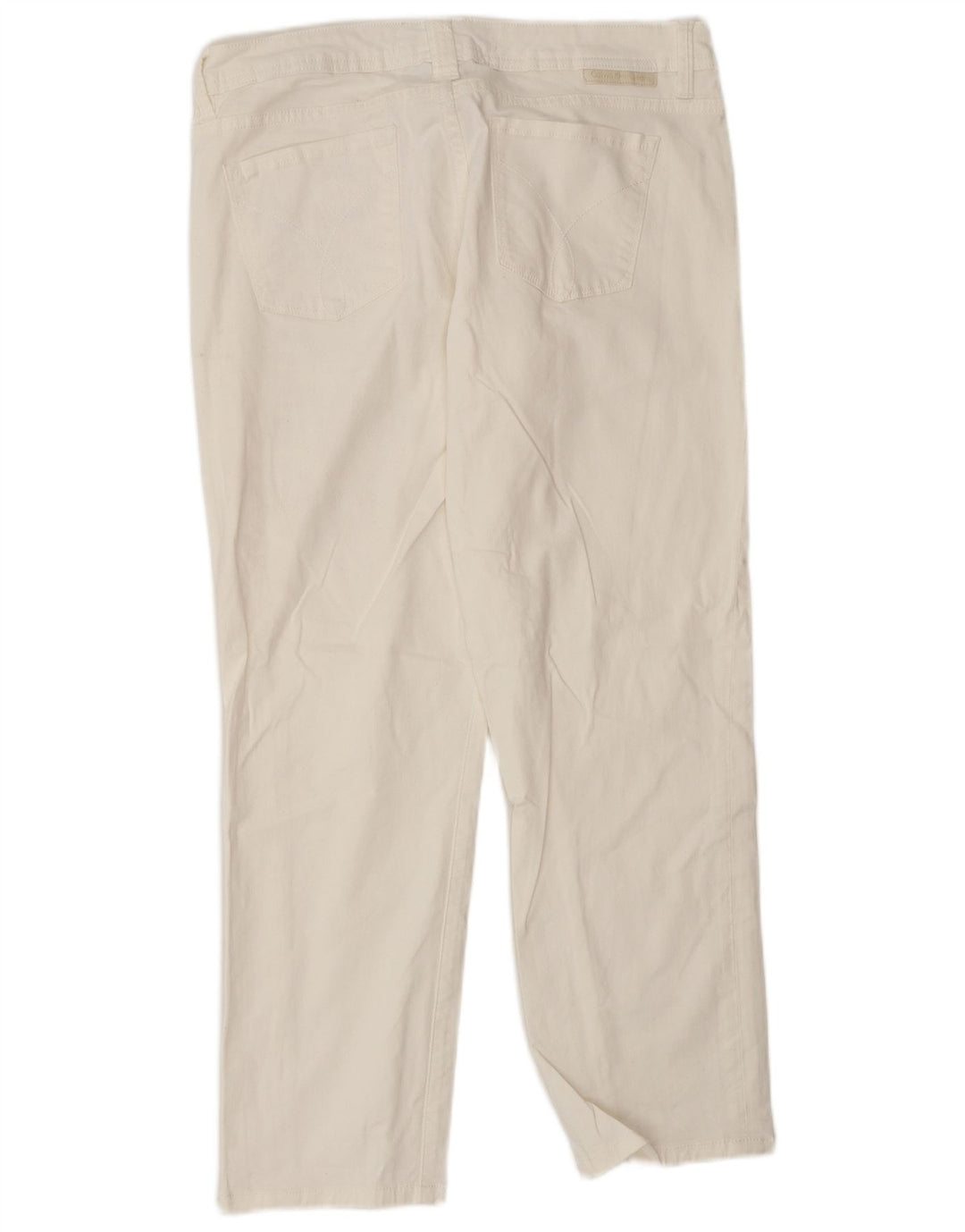 Γυναικείο τζιν ίσιο Calvin Klein US 10 Medium W30 L26 Λευκό βαμβακερό