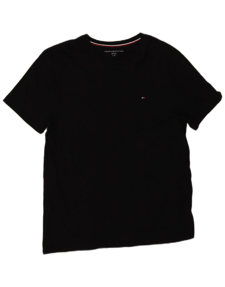 Ανδρικό T-Shirt Tommy Hilfiger Top μεγάλο μαύρο βαμβακερό