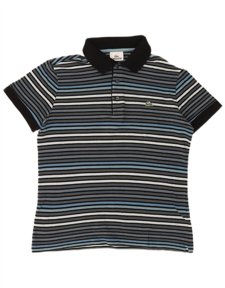 Ανδρικό μπλουζάκι πόλο Lacoste, μέγεθος 3, μικρό γκρι ριγέ βαμβακερό