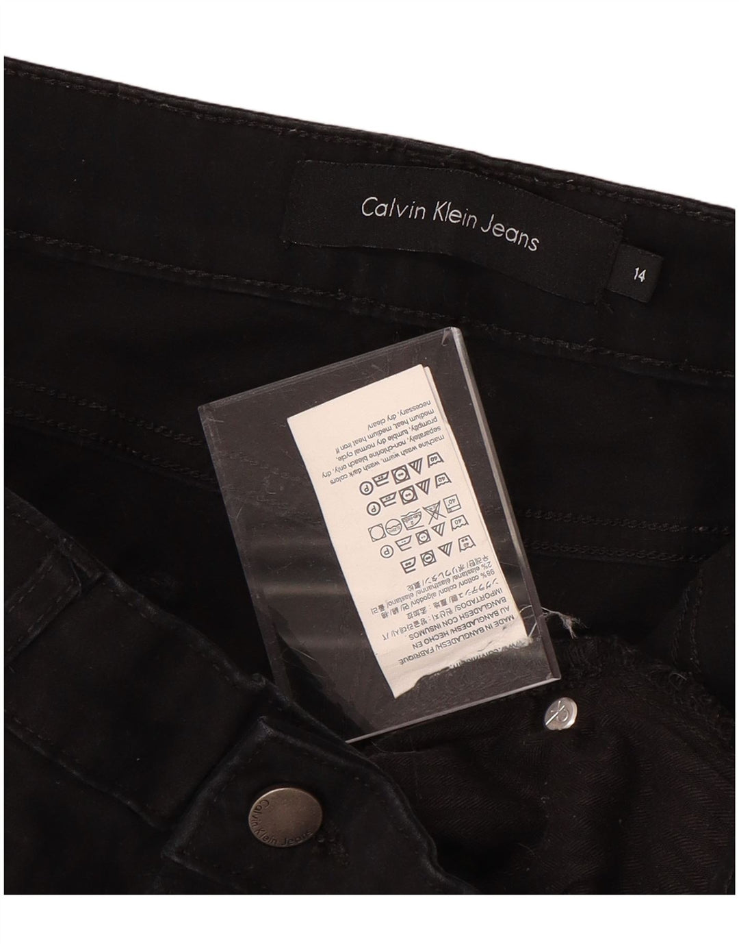 Γυναικείο Skinny Casual Παντελόνι CALVIN KLEIN US 14 XL W34 L26 μαύρο βαμβακερό