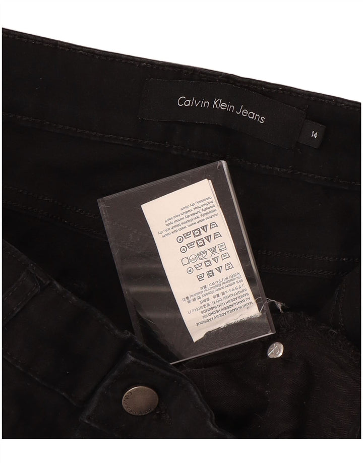 Γυναικείο Skinny Casual Παντελόνι CALVIN KLEIN US 14 XL W34 L26 μαύρο βαμβακερό