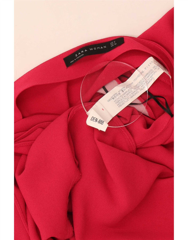 Zara Γυναικεία Μπλούζα Τοπ UK 12 Medium Pink Polyester