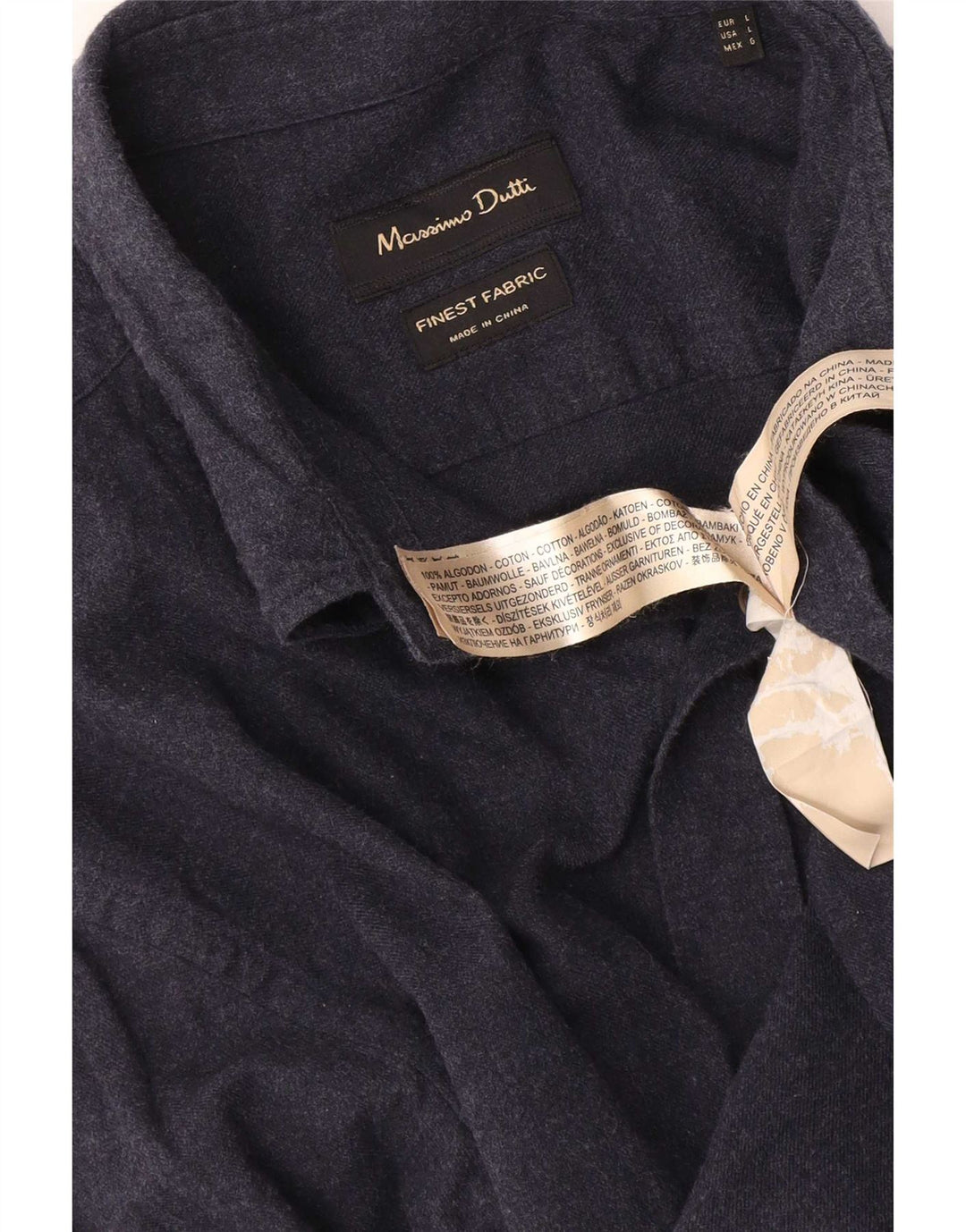 Ανδρικό πουκάμισο Massimo Dutti, Μεγάλο Βαμβακερό, Μπλε Navy