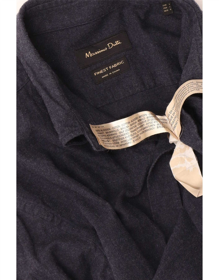 Ανδρικό πουκάμισο Massimo Dutti, Μεγάλο Βαμβακερό, Μπλε Navy