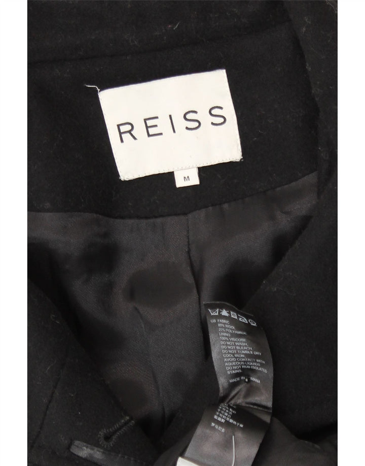 Γυναικείο Στρατιωτικό Πανωφόρι Reiss UK 12 Μέτριο Μαύρο Μαλλί