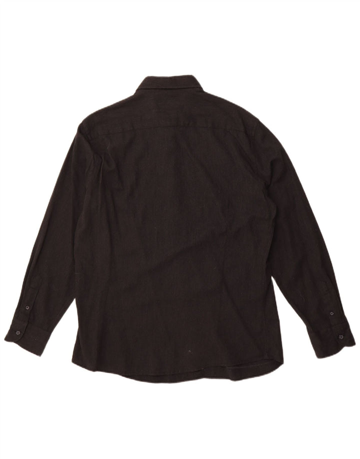 Ανδρικό πουκάμισο Massimo Dutti, μεγάλο μαύρο βαμβακερό