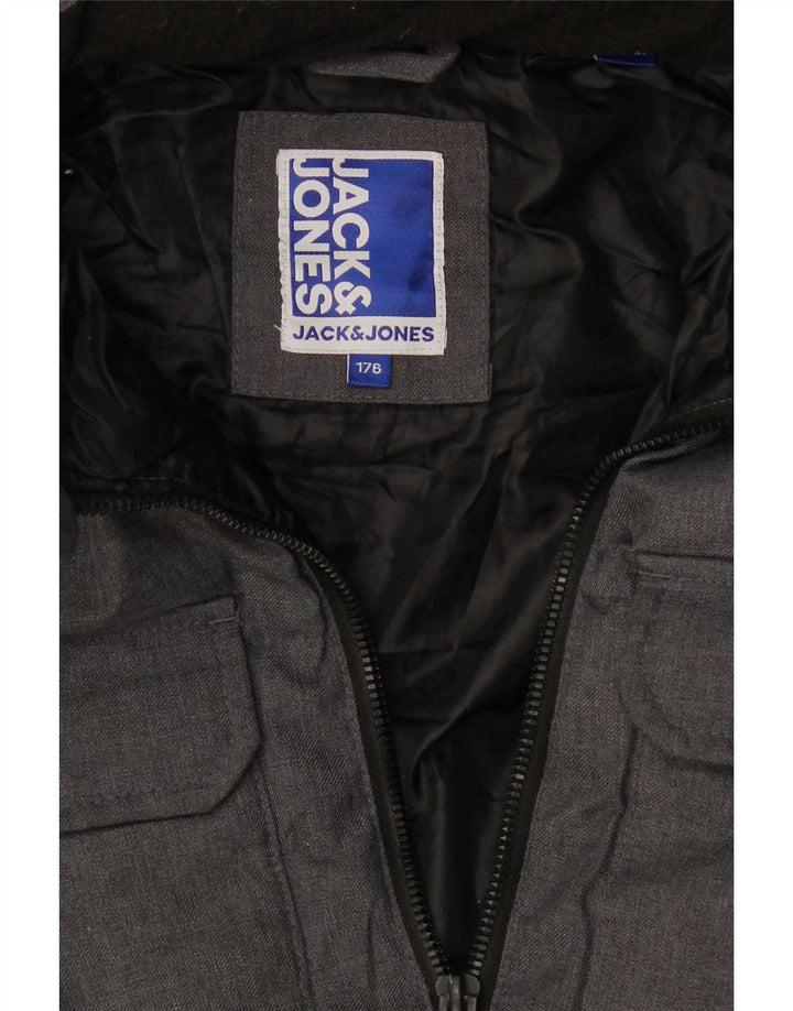 Jack & Jones Boys Hooded Jacket 15-16 Years Grey Flecked