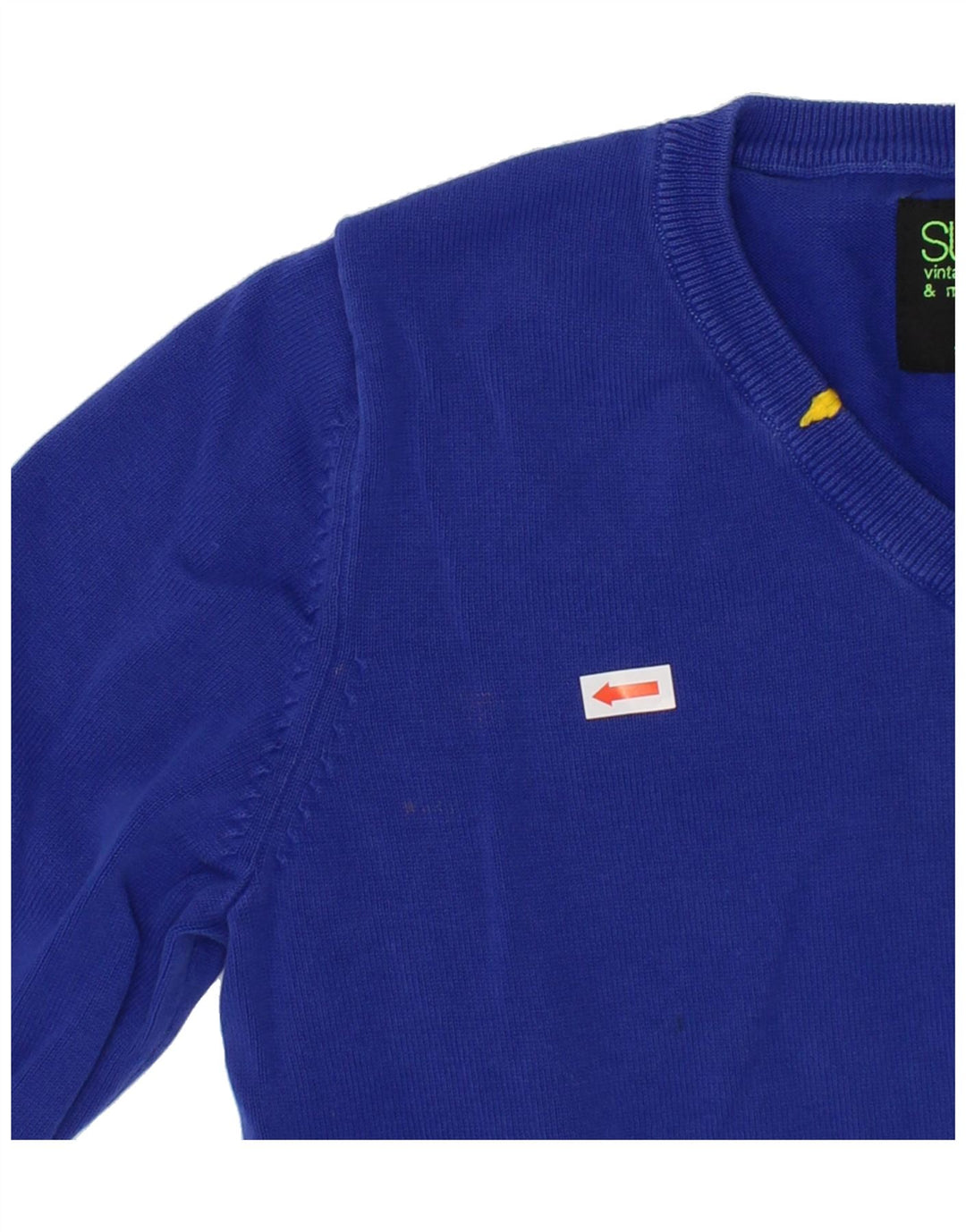 SUN68 Boys V-Neck Jumper Sweater 5-6 Years Blue Cotton Vintage Sun68 and Second-Hand Sun68 from Messina Hembry 