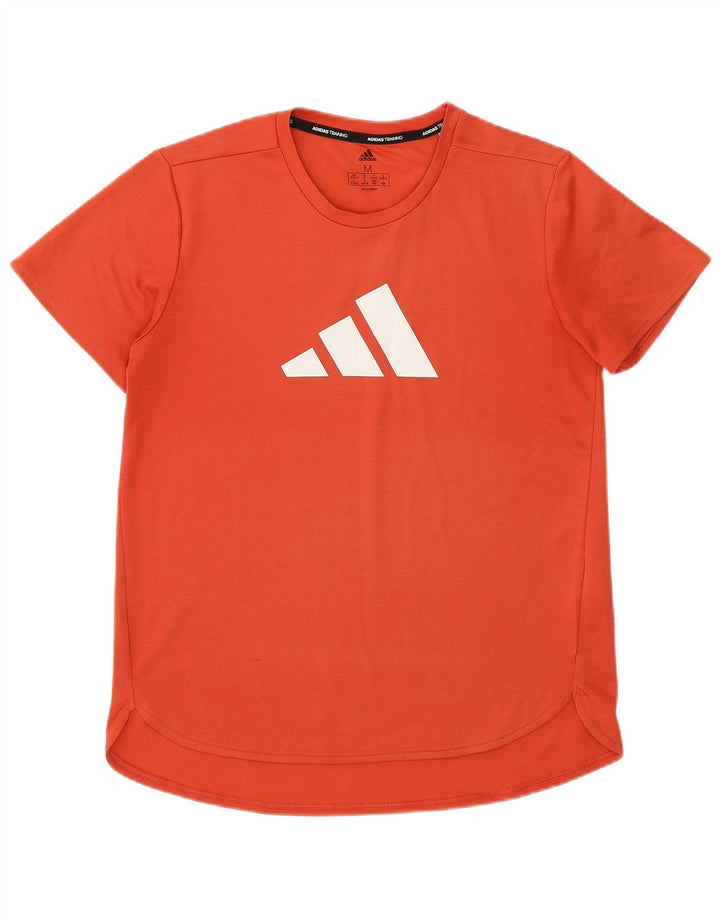 Γυναικείο γραφικό μπλουζάκι Adidas Top UK 12/14 Μεσαίο πορτοκαλί πολυεστέρας