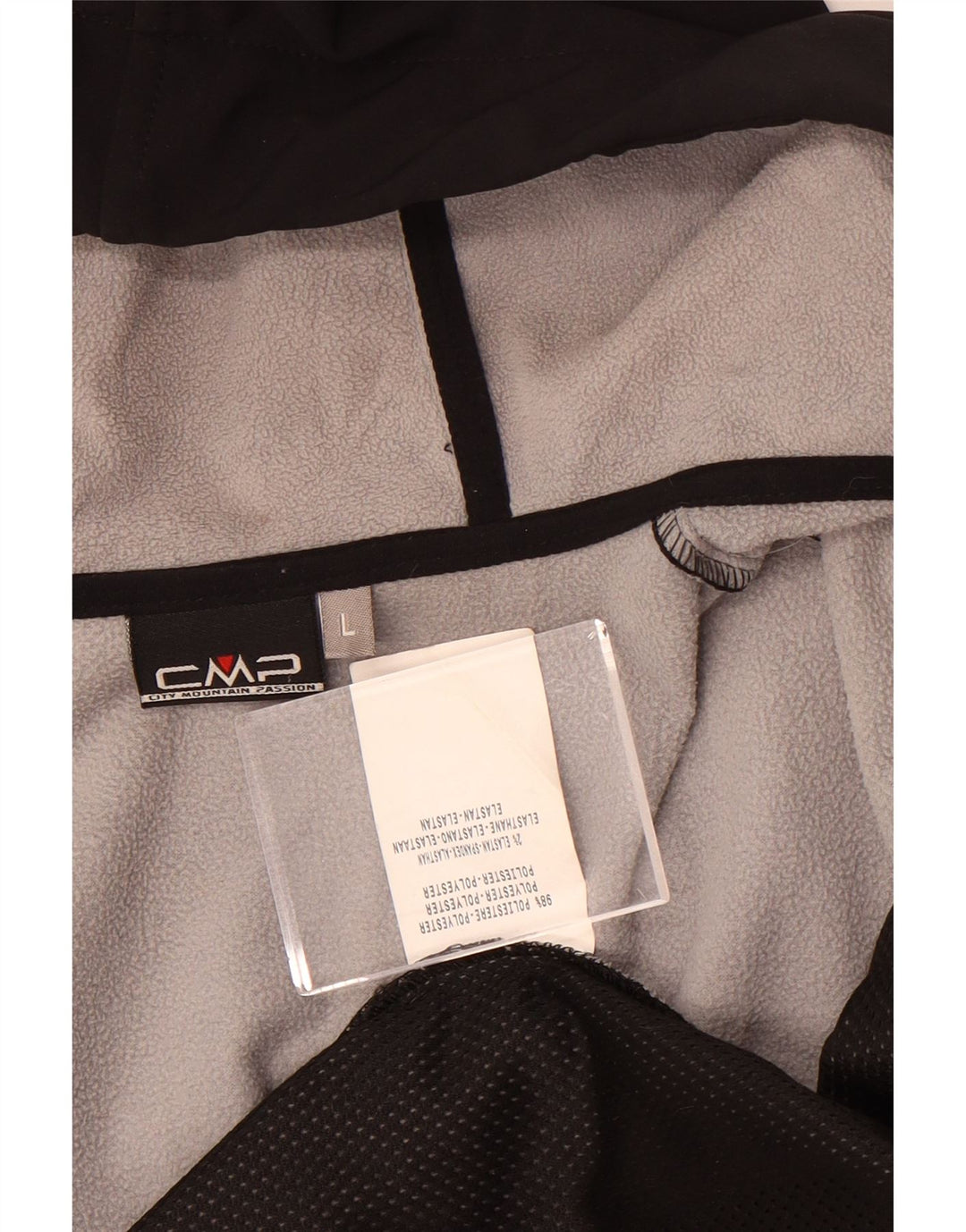 CMP Ανδρικό μπουφάν με κουκούλα αντιανεμικό UK 40 μεγάλο μαύρο χρώμα πολυεστέρα