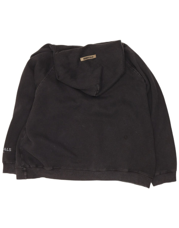 Vintage Ανδρικό γραφικό Loose Fit Jumper με κουκούλα μεγάλο μαύρο βαμβακερό