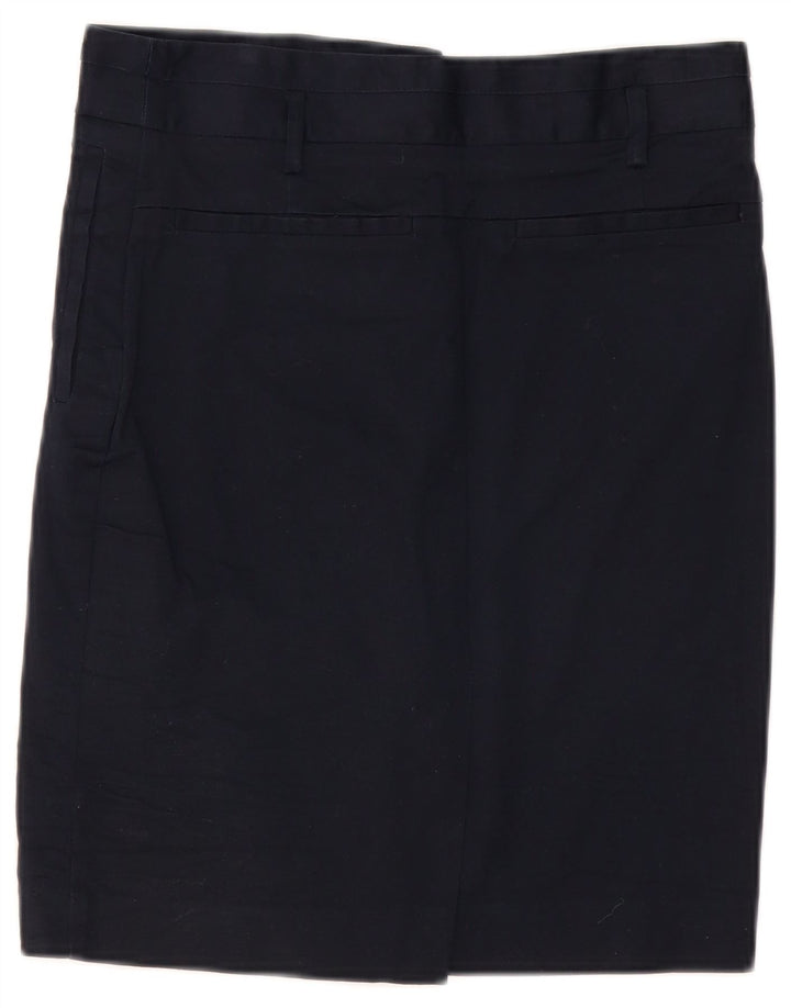 Zara Γυναικεία ίσια φούστα Small W26 Navy Blue Cotton