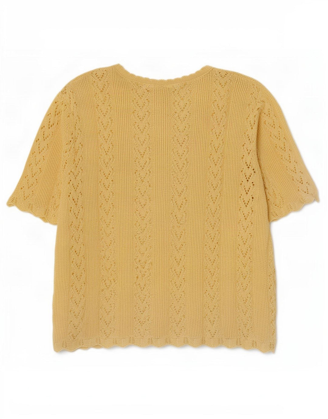 Vintage Γυναικεία Πλεκτή Μπλούζα Oversized Top UK 14 Medium Yellow