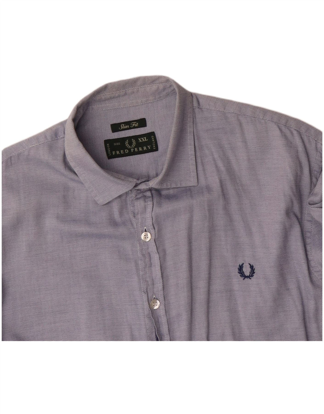 FRED PERRY Ανδρικό πουκάμισο Slim Fit 2XL Μπλε βαμβακερό