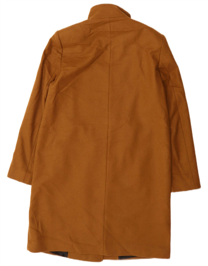 Zara Γυναικείο παλτό με διπλό στήθος UK 10 Small Beige Wool