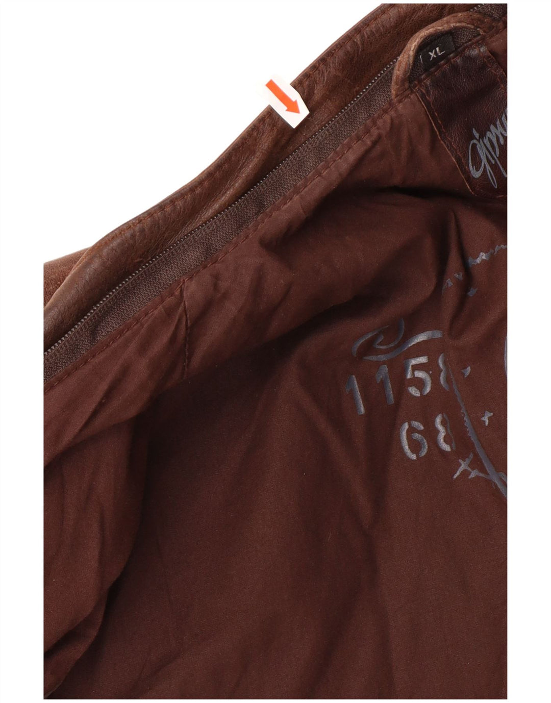 GIPSY Ανδρικό Λεπτό Δερμάτινο Μπουφάν UK 42 XL Καφέ Δερμάτινο