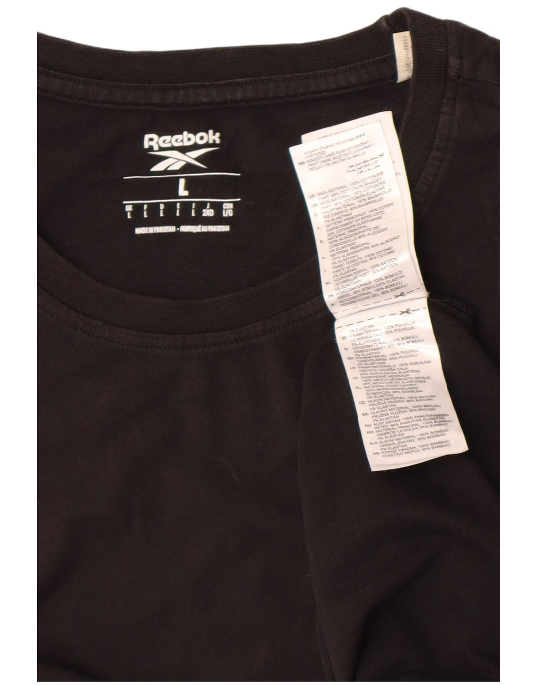 Ανδρικό T-Shirt Reebok Top μεγάλο μαύρο βαμβακερό