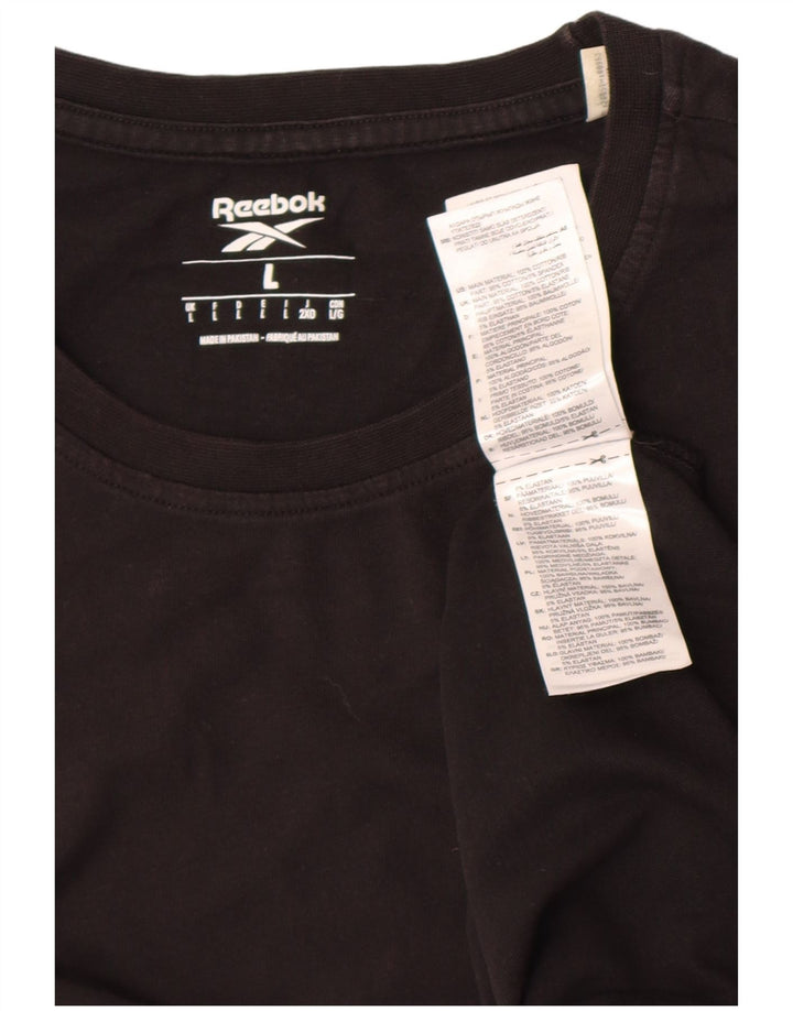 Ανδρικό T-Shirt Reebok Top μεγάλο μαύρο βαμβακερό