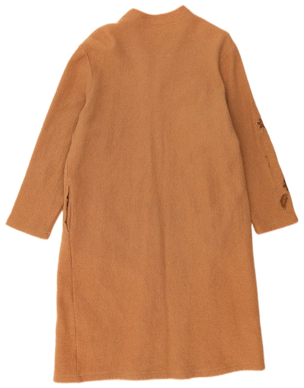 Vintage Γυναικείο Παλτό UK 22 3XL Μπεζ φλοράλ μαλλί