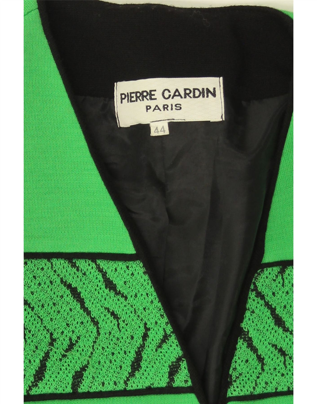 Pierre Cardin Γυναικείο Μπουφάν σακάκι με 3 κουμπιά EU 44 XL Πράσινο γεωμετρικό μαλλί