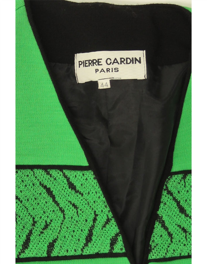 Pierre Cardin Γυναικείο Μπουφάν σακάκι με 3 κουμπιά EU 44 XL Πράσινο γεωμετρικό μαλλί