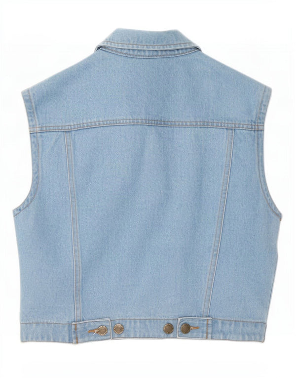 John Baner Γυναικείο Crop Τζιν Gilet UK 10 Small Blue Cotton