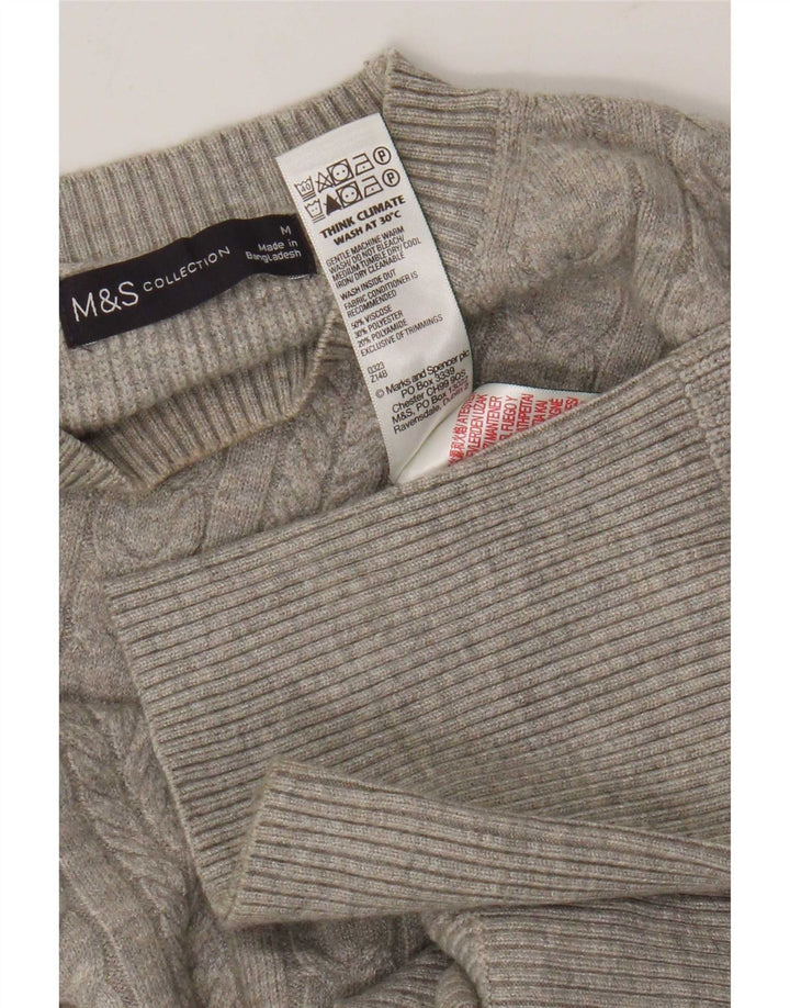 Marks & Spencer Γυναικείο πουλόβερ υπερμεγέθη Crew Neck Jumper UK 14 Medium Grey