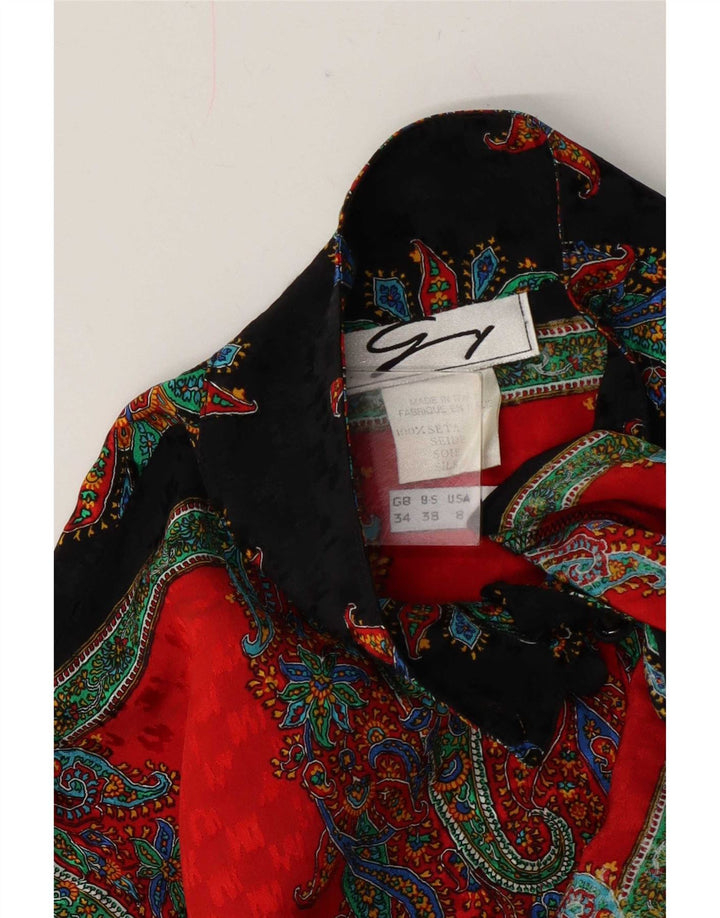 Genny Γυναικείο Πουκάμισο Μπλούζα UK 14 Medium πολύχρωμο Paisley Silk