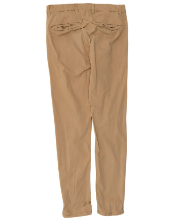 Zara Mens Slim Chino Trousers EU 38 Small W30 L29 Beige Cotton