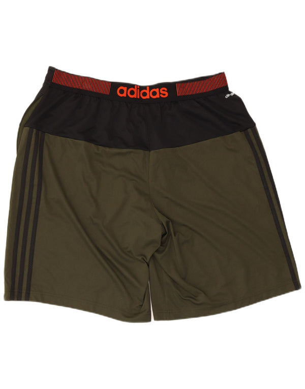 Ανδρικό γραφικό αθλητικό σορτς Adidas XL Khaki Colorblock Polyester