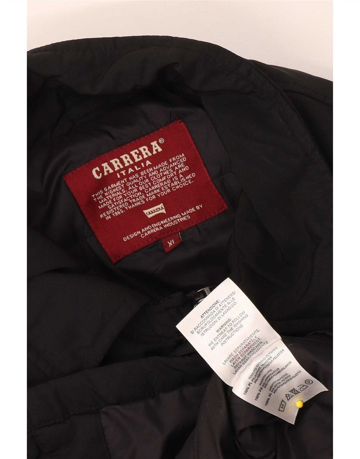 Carrera Ανδρικό παλτό UK 42 XL Μαύρο Πολυεστέρας