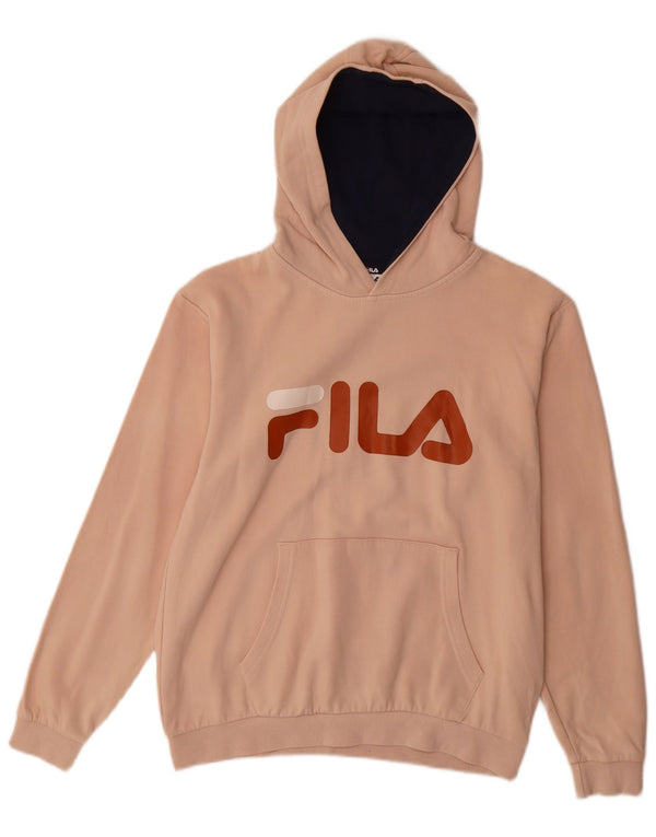 FILA Boys Graphic Hoodie Jumper 13-14 Years Pink Cotton