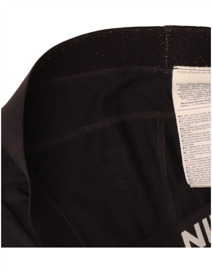 Γυναικεία γραφικά κολάν NIKE Dri Fit UK 12 μεσαίου μαύρου πολυεστέρα