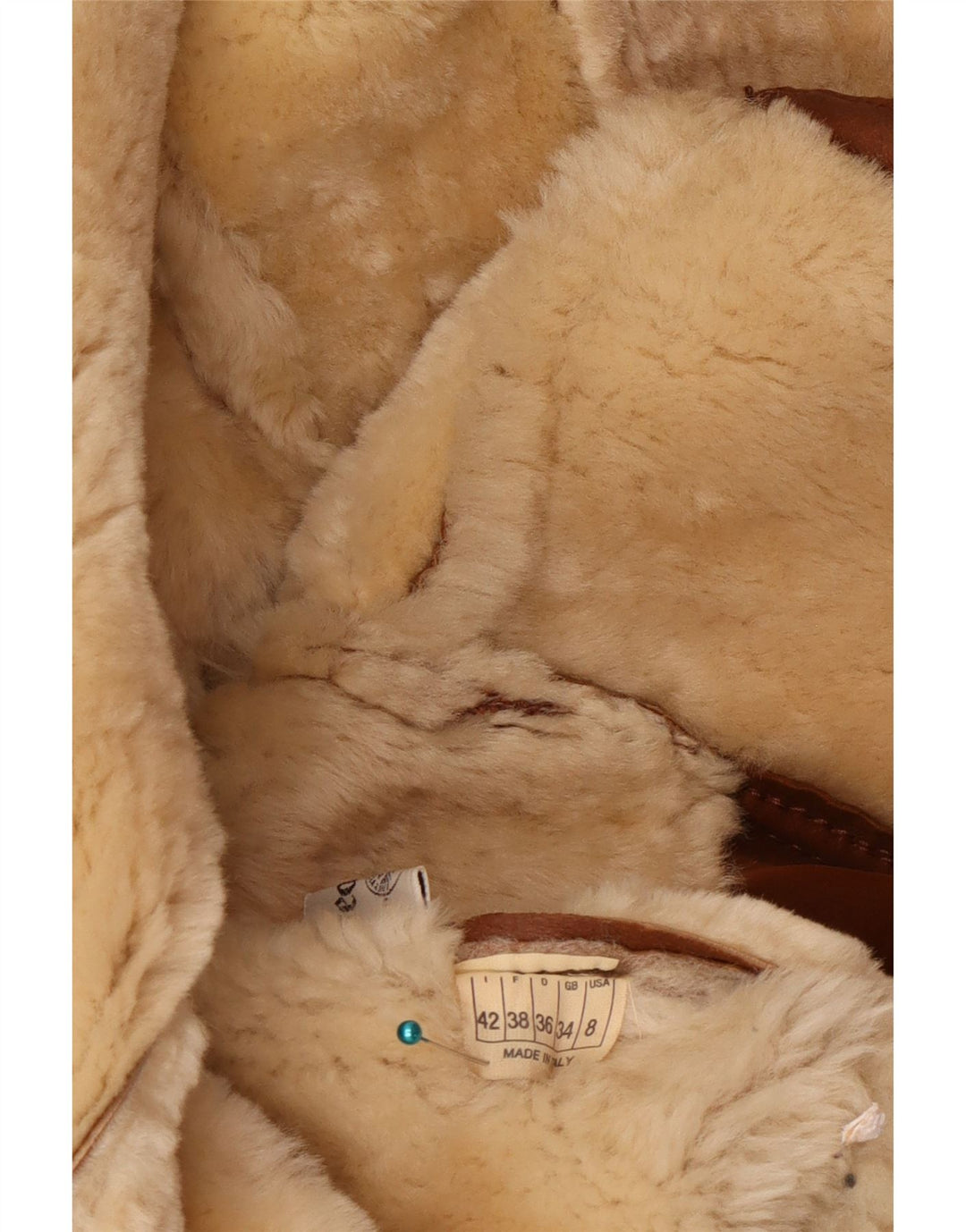 Vintage Γυναικείο Oversized Shearling Jacket US 8 Μεσαίο καφέ δέρμα