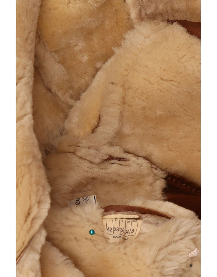Vintage Γυναικείο Oversized Shearling Jacket US 8 Μεσαίο καφέ δέρμα
