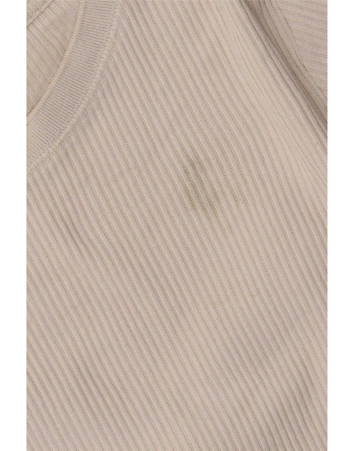 Zara Γυναικείο τοπ μακρυμάνικο UK 14 Medium Beige Πολυεστέρας