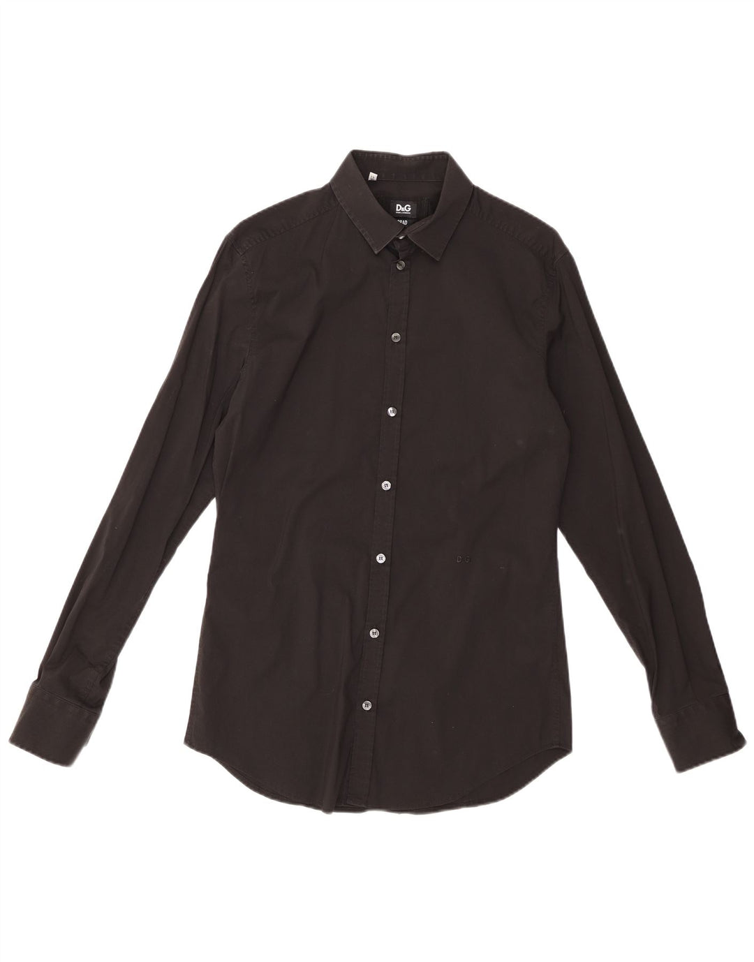 DOLCE & GABBANA Ανδρικό πουκάμισο Νούμερο 16 41 Μαύρο μεγάλο βαμβακερό