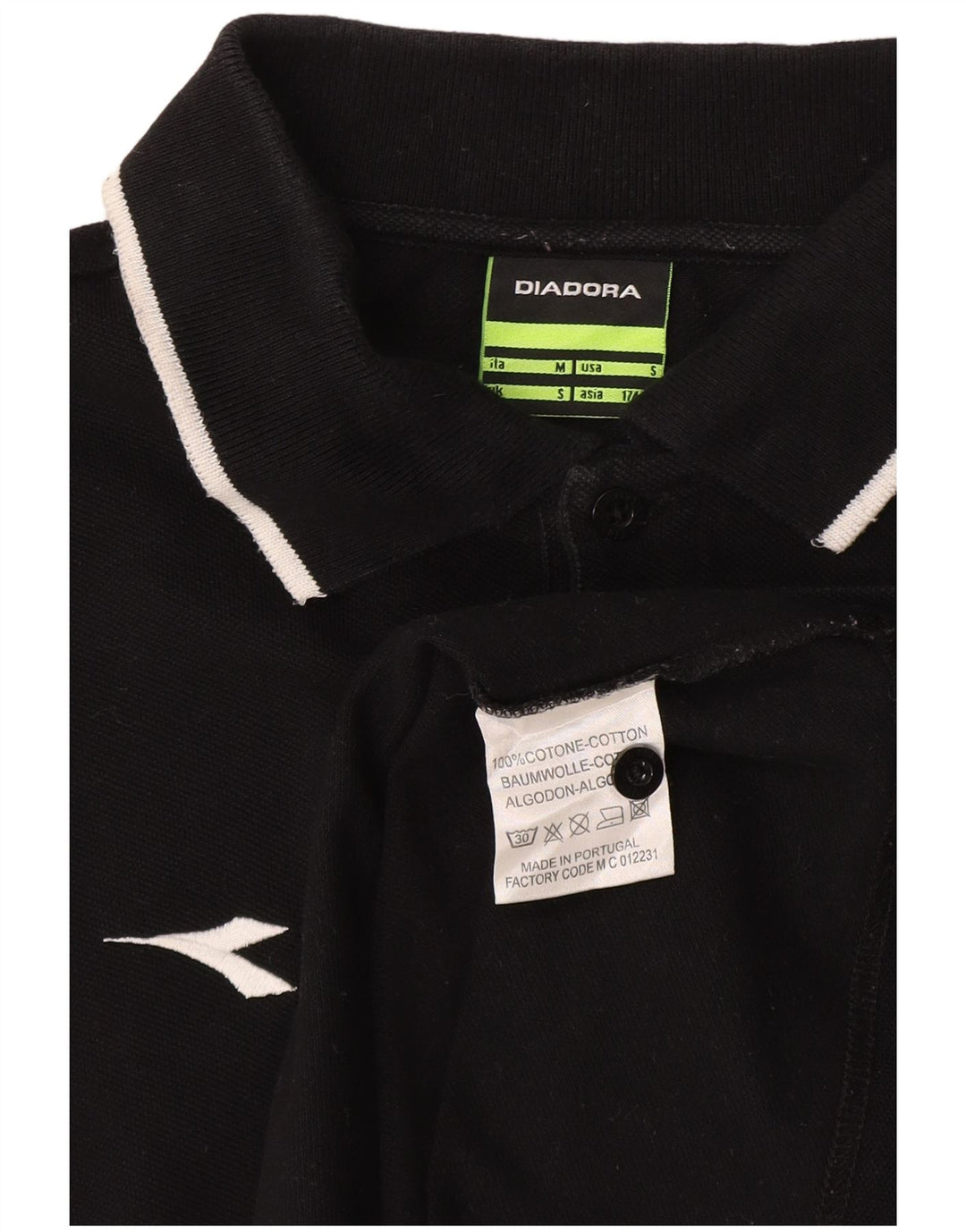DIADORA Mens Italia Graphic Polo πουκάμισο μεσαίο μαύρο βαμβακερό
