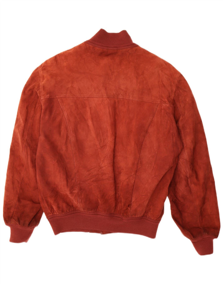 SCHIATTI&CO Mens Suede Bomber Jacket IT 56 3XL Red
