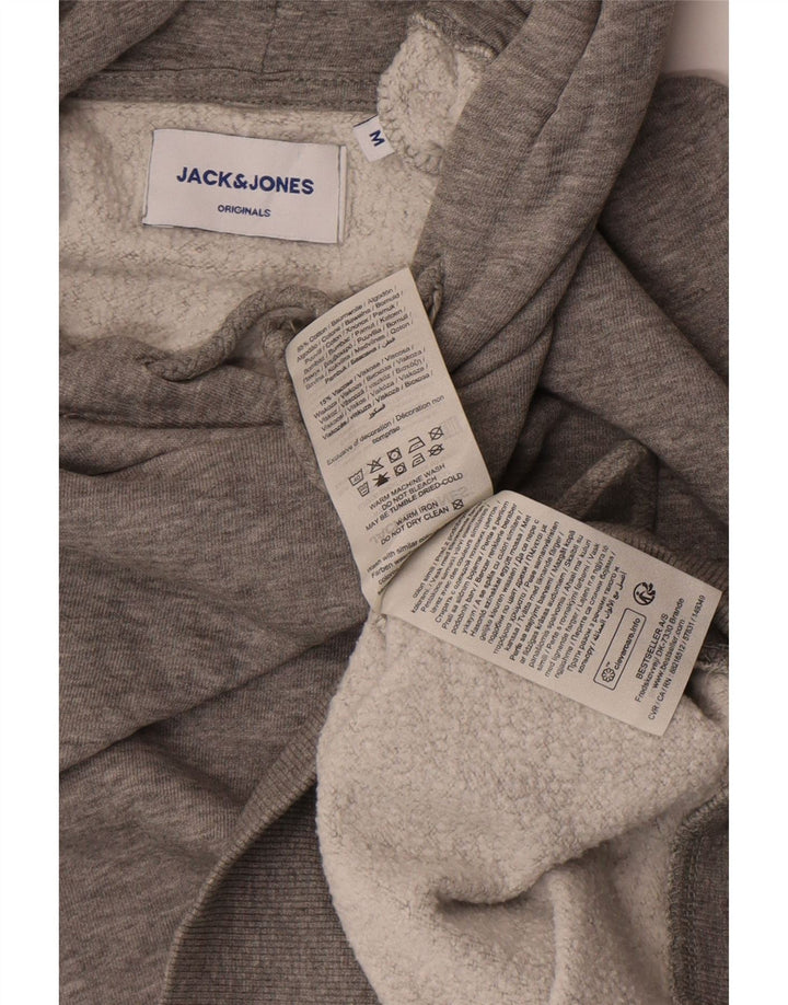 Jack & Jones Ανδρικό φούτερ με κουκούλα βαμβακερό μεσαίο γκρι