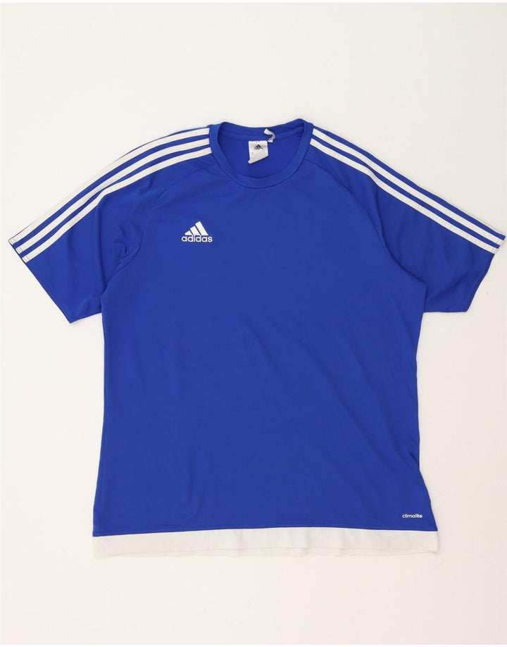 Ανδρικό T-Shirt Climalite Adidas Top XL Blue Colorblock Polyester