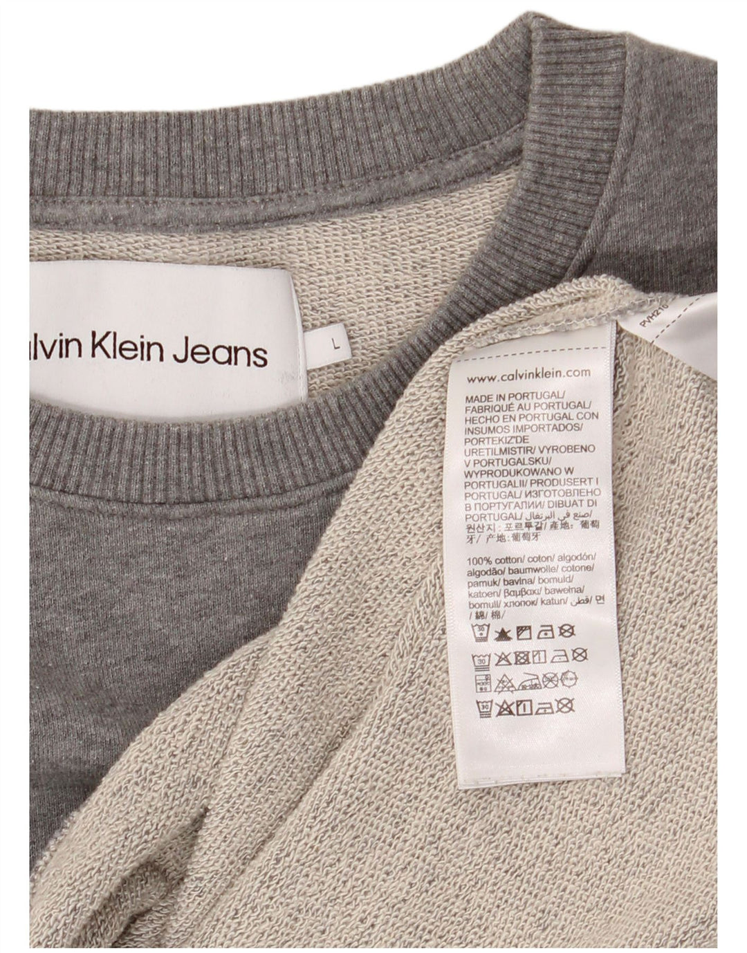 CALVIN KLEIN JEANS Ανδρικό γραφικό φούτερ Jumper μεγάλο γκρι βαμβακερό