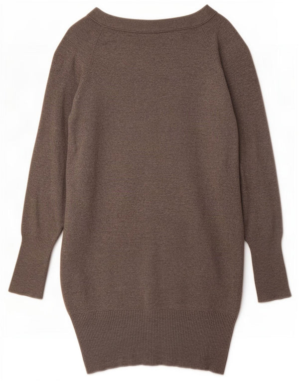 Zara Γυναικεία Ζακέτα Longline UK 10 Small Grey Cotton