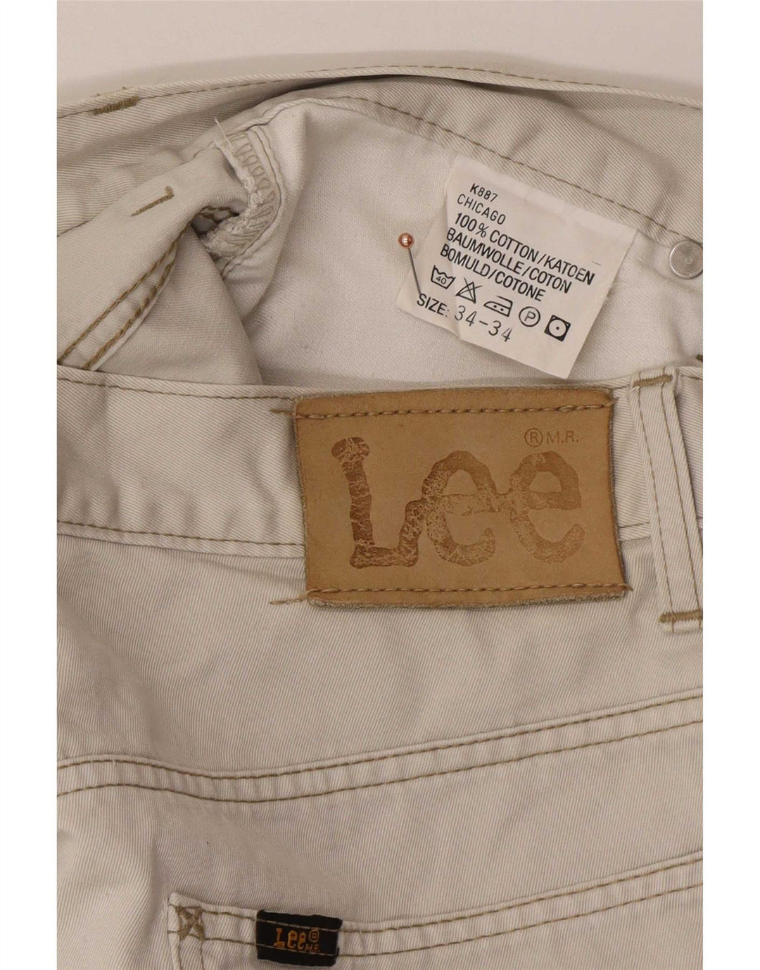 Lee Mens Chicago Straight Jeans W34 L30 Λευκό βαμβακερό