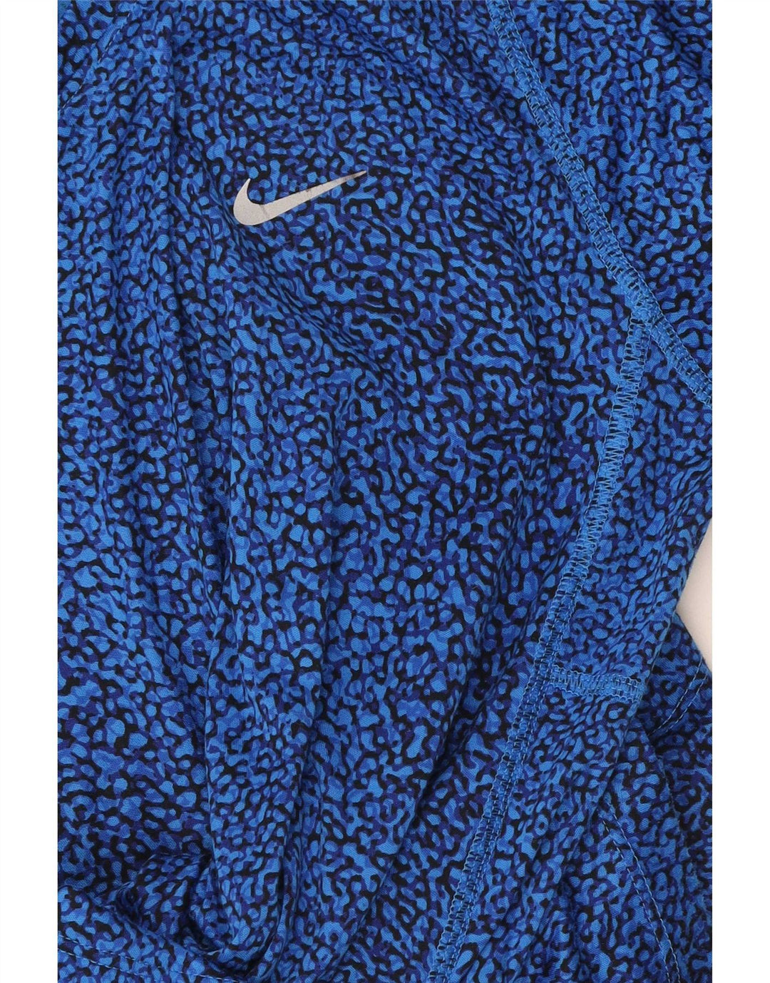 Γυναικείο T-Shirt Nike Top UK 12 Medium Blue Geometric Polyester